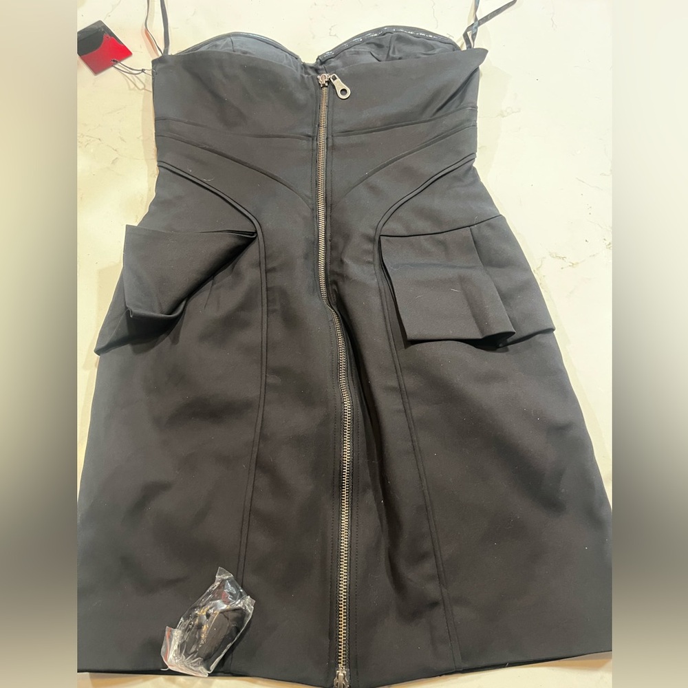 NWT LAMB Black Bustier Dress Size 10 - Picture 7 of 8